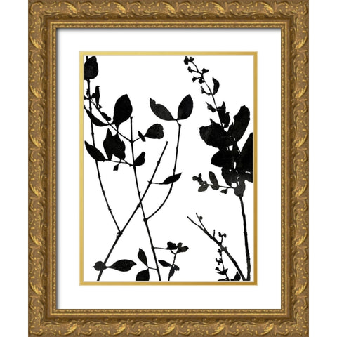 Nature Silhouette I Gold Ornate Wood Framed Art Print with Double Matting by Carson, Danielle
