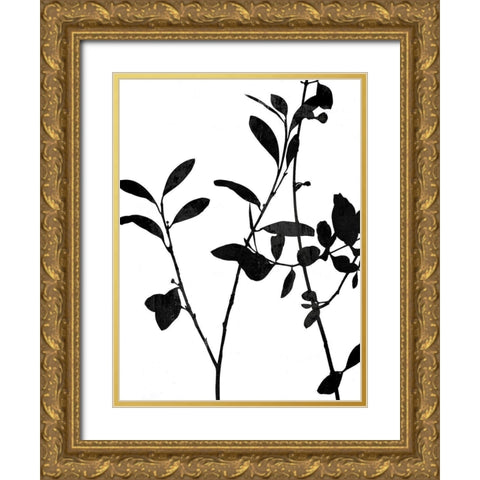 Nature Silhouette III Gold Ornate Wood Framed Art Print with Double Matting by Carson, Danielle
