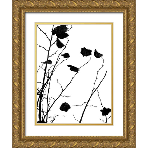 Nature Silhouette V Gold Ornate Wood Framed Art Print with Double Matting by Carson, Danielle
