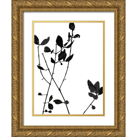 Nature Silhouette VI Gold Ornate Wood Framed Art Print with Double Matting by Carson, Danielle