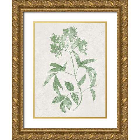 Nature Green V Gold Ornate Wood Framed Art Print with Double Matting by Carson, Danielle