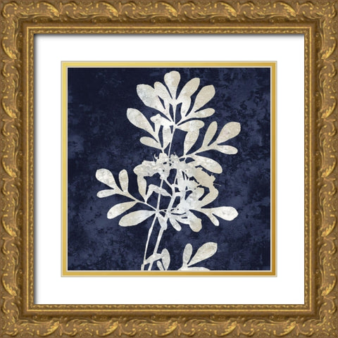 Nature White on Blue II Gold Ornate Wood Framed Art Print with Double Matting by Carson, Danielle