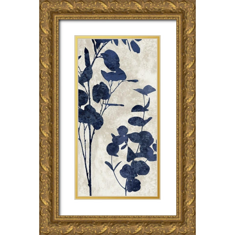Nature Panel Blue II Gold Ornate Wood Framed Art Print with Double Matting by Carson, Danielle
