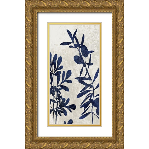 Nature Panel Blue III Gold Ornate Wood Framed Art Print with Double Matting by Carson, Danielle