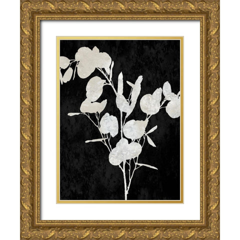 Nature White on Black III Gold Ornate Wood Framed Art Print with Double Matting by Carson, Danielle