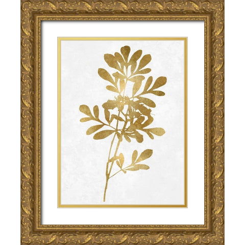 Nature Gold on White II Gold Ornate Wood Framed Art Print with Double Matting by Carson, Danielle