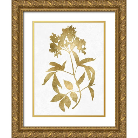 Nature Gold on White V Gold Ornate Wood Framed Art Print with Double Matting by Carson, Danielle