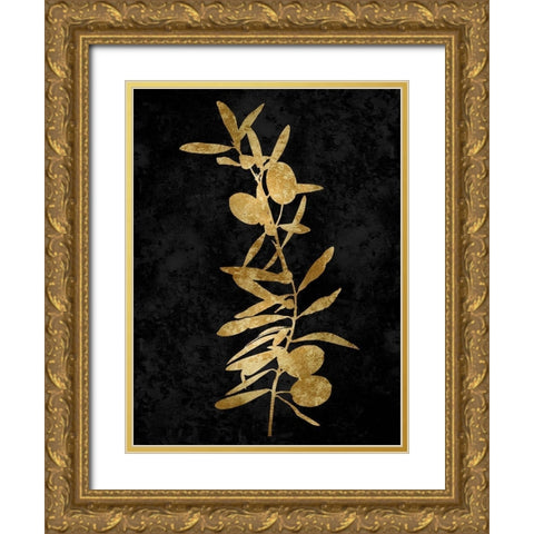 Nature Gold on Black IV Gold Ornate Wood Framed Art Print with Double Matting by Carson, Danielle