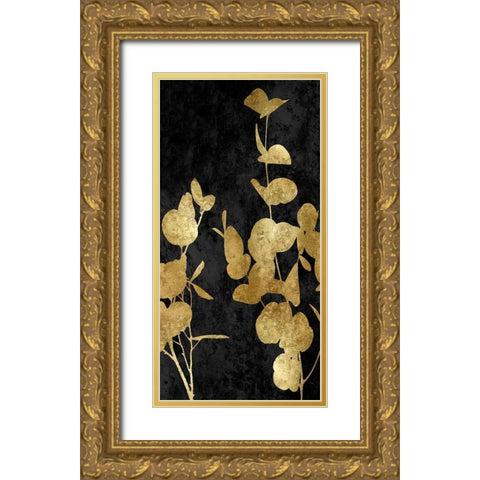 Nature Panel Gold on Black I Gold Ornate Wood Framed Art Print with Double Matting by Carson, Danielle