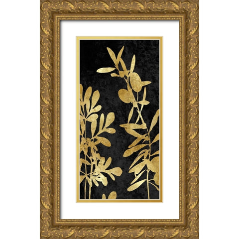 Nature Panel Gold on Black III Gold Ornate Wood Framed Art Print with Double Matting by Carson, Danielle
