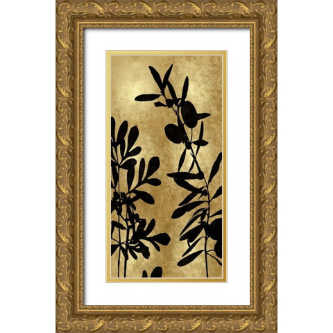 Nature Panel Black on Gold III Gold Ornate Wood Framed Art Print with Double Matting by Carson, Danielle