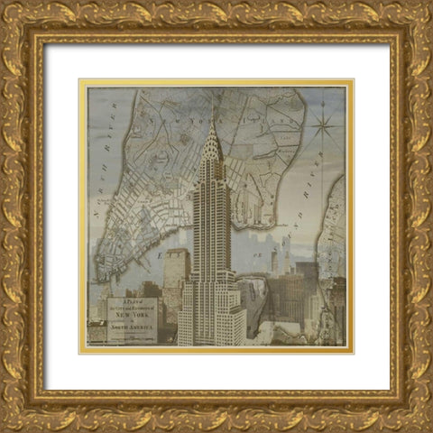Vintage NYC II Gold Ornate Wood Framed Art Print with Double Matting by Matthews, Dylan
