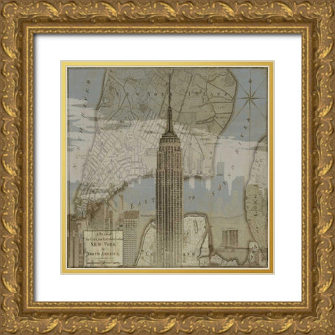 Vintage NYC I Gold Ornate Wood Framed Art Print with Double Matting by Matthews, Dylan
