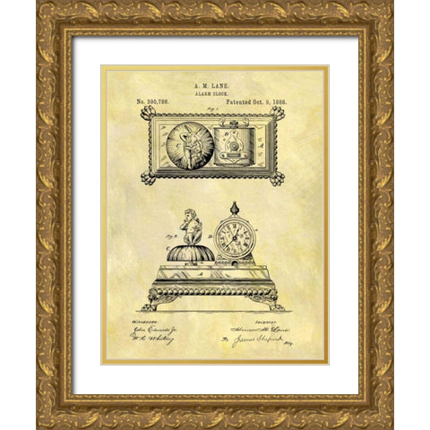 Alarm Clock - 1888 Gold Ornate Wood Framed Art Print with Double Matting by Sproul, Dan