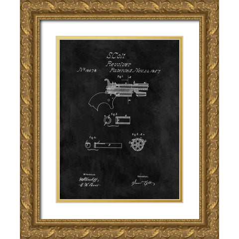 Colt Revolver - 1857-Black Gold Ornate Wood Framed Art Print with Double Matting by Sproul, Dan