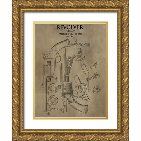 Revolver. 1856 Gold Ornate Wood Framed Art Print with Double Matting by Sproul, Dan