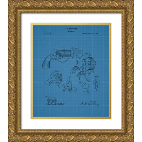 Revolver - 1858 Gold Ornate Wood Framed Art Print with Double Matting by Sproul, Dan