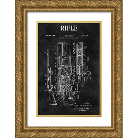 Straight Full Bolt Action Rifl Gold Ornate Wood Framed Art Print with Double Matting by Sproul, Dan