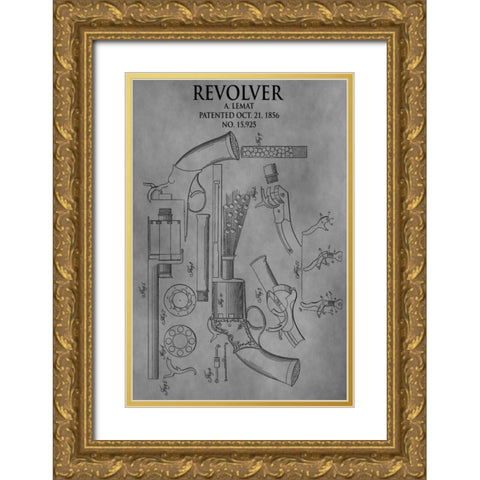 Revolver - 1856 Gold Ornate Wood Framed Art Print with Double Matting by Sproul, Dan