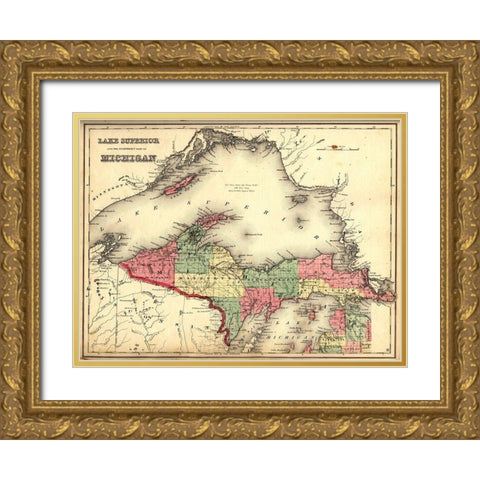 Upper Michigan Gold Ornate Wood Framed Art Print with Double Matting by Sproul, Dan