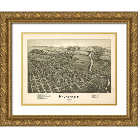 Meyersdale PA Gold Ornate Wood Framed Art Print with Double Matting by Sproul, Dan