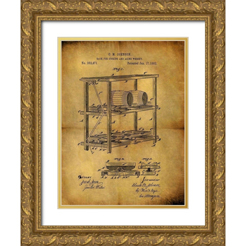 Aging Whiskey 1882 Gold Ornate Wood Framed Art Print with Double Matting by Sproul, Dan