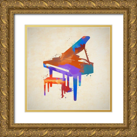 Piano Gold Ornate Wood Framed Art Print with Double Matting by Sproul, Dan