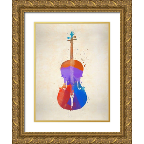 Violin Gold Ornate Wood Framed Art Print with Double Matting by Sproul, Dan