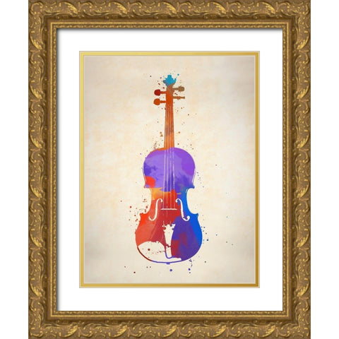 String I Cello Gold Ornate Wood Framed Art Print with Double Matting by Sproul, Dan