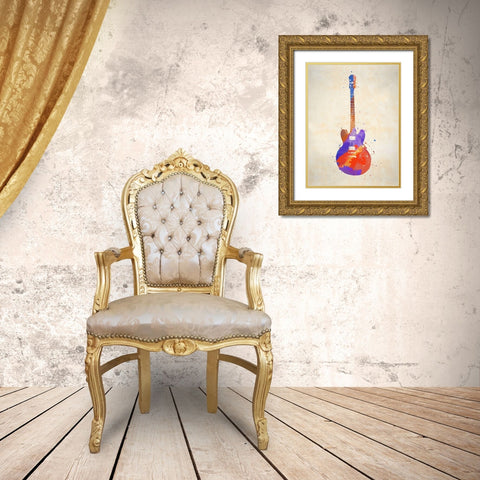 The String Guitar Gold Ornate Wood Framed Art Print with Double Matting by Sproul, Dan