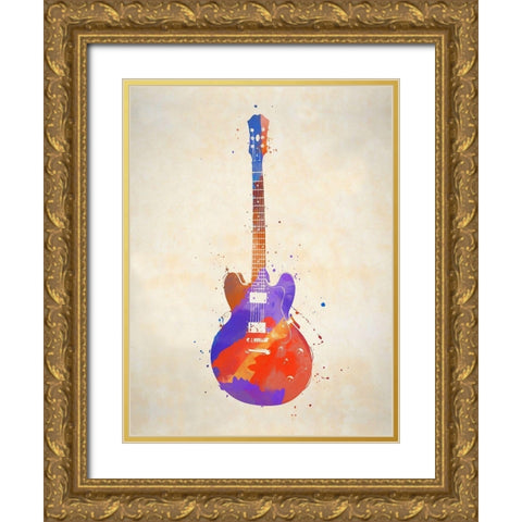 The String Guitar Gold Ornate Wood Framed Art Print with Double Matting by Sproul, Dan