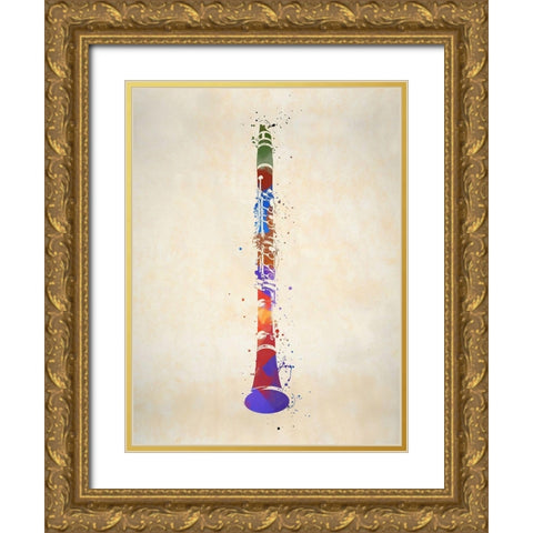 Clarinet Gold Ornate Wood Framed Art Print with Double Matting by Sproul, Dan