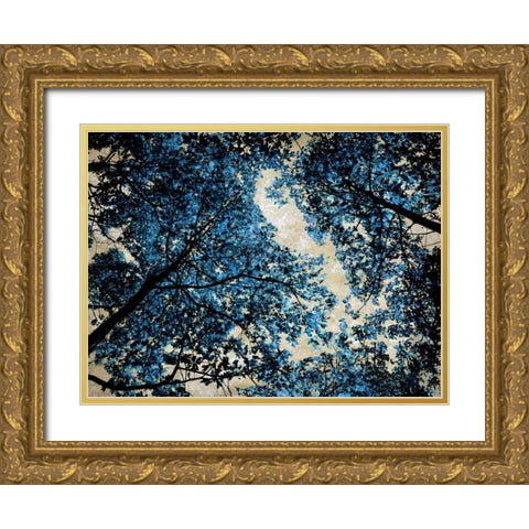Blue Forest II Gold Ornate Wood Framed Art Print with Double Matting by Scott, Derek