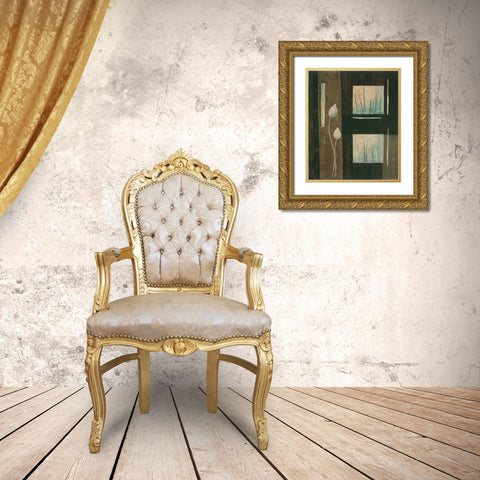 Pensee decorative I Gold Ornate Wood Framed Art Print with Double Matting by Bonnard, Etienne