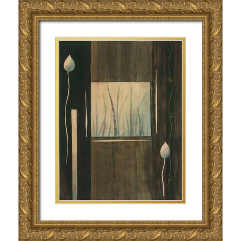 Pensee decorative II Gold Ornate Wood Framed Art Print with Double Matting by Bonnard, Etienne