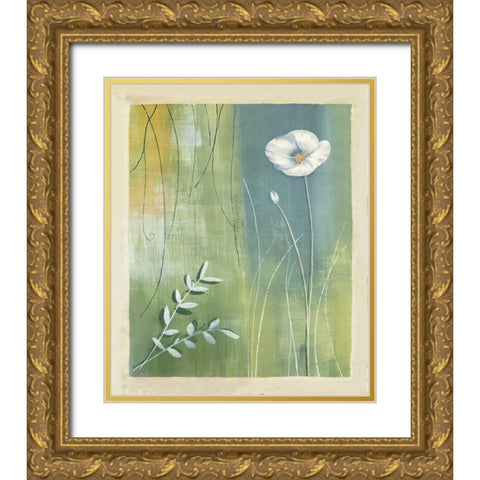 Composition avec coquelicot Gold Ornate Wood Framed Art Print with Double Matting by Bonnard, Etienne