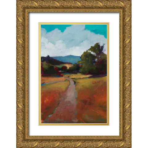 Country Road II Gold Ornate Wood Framed Art Print with Double Matting by Barbini, Eddie