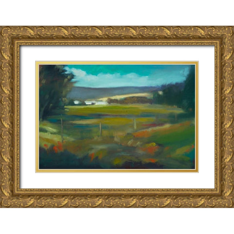 Across the Valley Gold Ornate Wood Framed Art Print with Double Matting by Barbini, Eddie