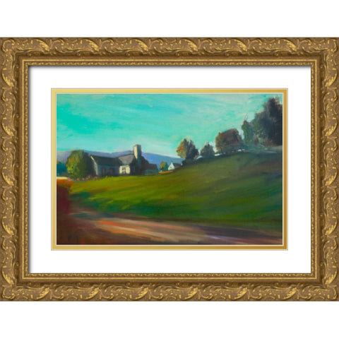 Hillside Home Gold Ornate Wood Framed Art Print with Double Matting by Barbini, Eddie