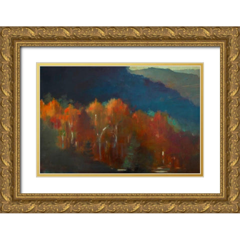 Autumn Forest Gold Ornate Wood Framed Art Print with Double Matting by Barbini, Eddie
