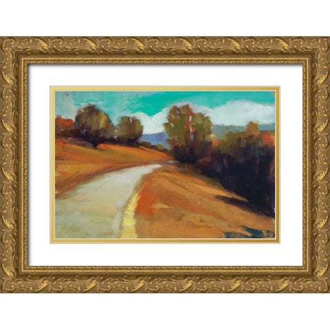 Country Road IV Gold Ornate Wood Framed Art Print with Double Matting by Barbini, Eddie