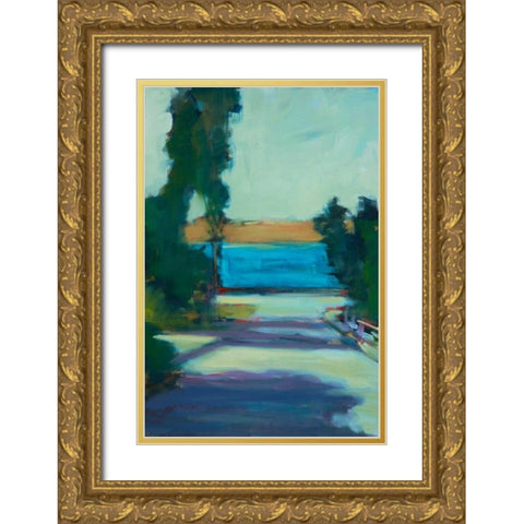 Afternoon Shadows Gold Ornate Wood Framed Art Print with Double Matting by Barbini, Eddie