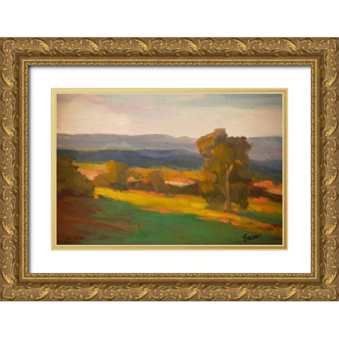 Hillside Hideaway Gold Ornate Wood Framed Art Print with Double Matting by Barbini, Eddie