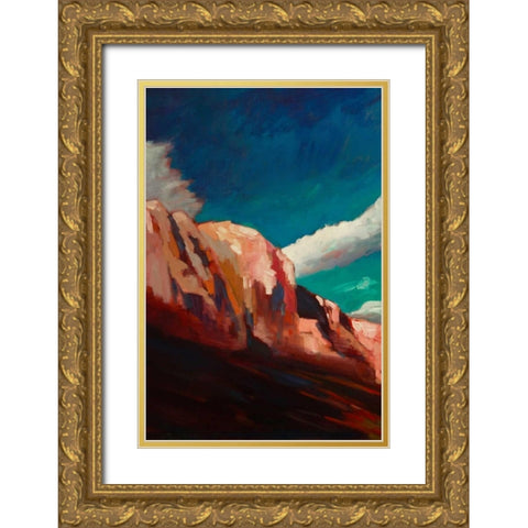 The Cliffs Gold Ornate Wood Framed Art Print with Double Matting by Barbini, Eddie