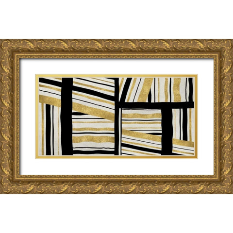 Intersect - Golden Gold Ornate Wood Framed Art Print with Double Matting by Roberts, Ellie