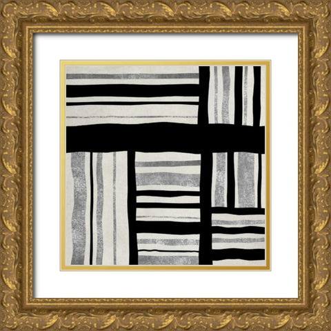 Silver Groove I Gold Ornate Wood Framed Art Print with Double Matting by Roberts, Ellie