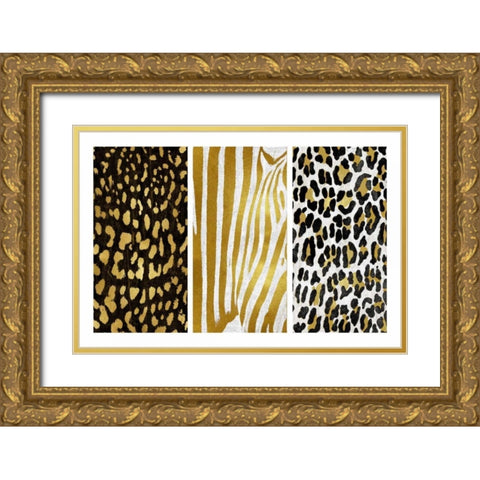 Wild Trio I Gold Ornate Wood Framed Art Print with Double Matting by Roberts, Ellie