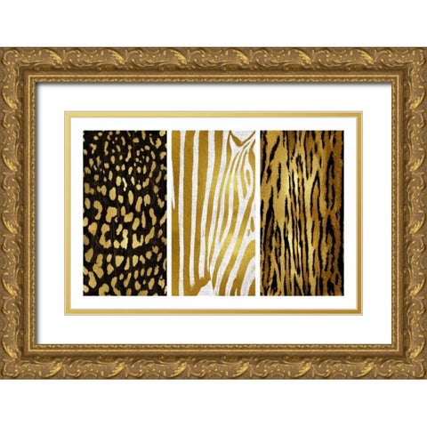 Wild Trio II Gold Ornate Wood Framed Art Print with Double Matting by Roberts, Ellie