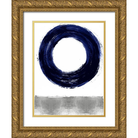 Gravitate Blue I Gold Ornate Wood Framed Art Print with Double Matting by Roberts, Ellie