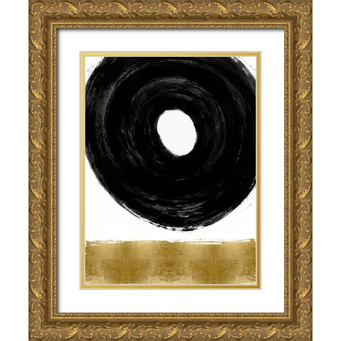 Glide Black and Gold I Gold Ornate Wood Framed Art Print with Double Matting by Roberts, Ellie